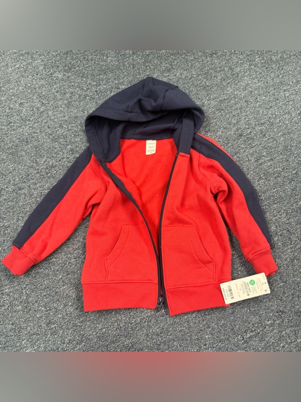 Carters Toddler Boys Size 2T NWT Full Zip Hoodie